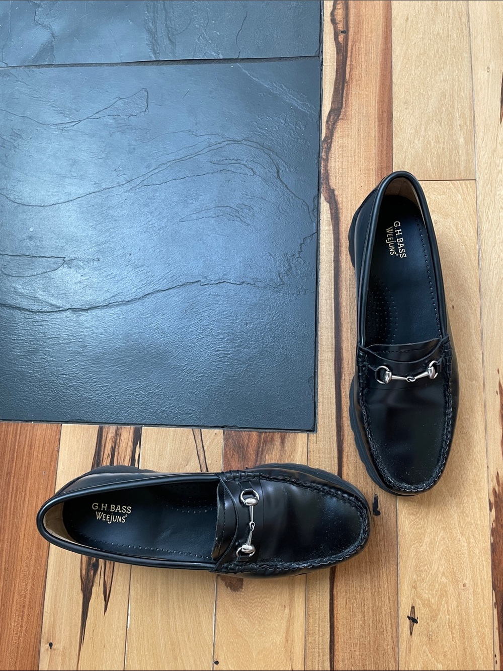 G.H. Bass Weejuns Black Leather Bit Loafers